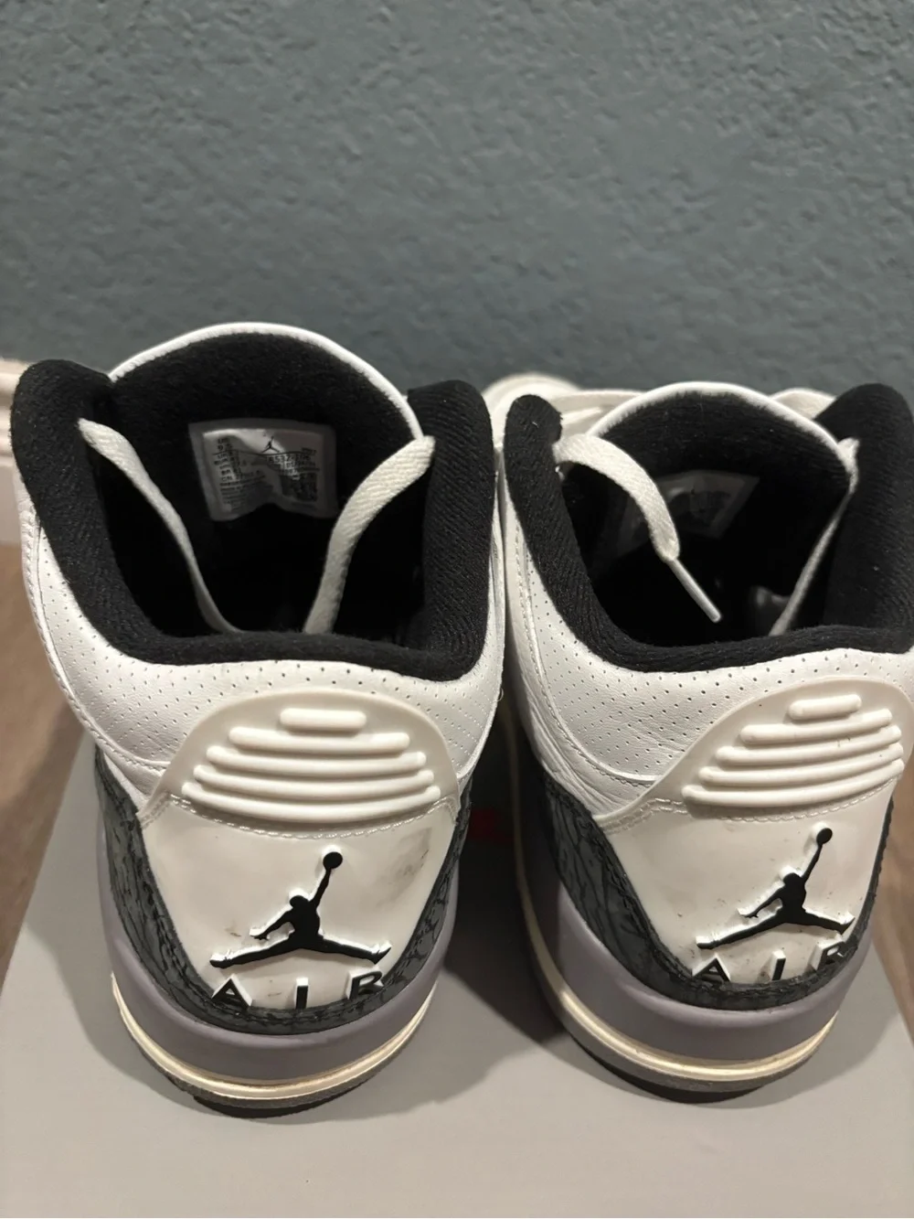 Jordan 3 White Black Sneakers with Red Jumpman